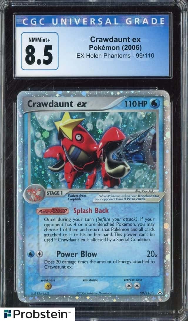 2006 Pokemon EX Holon Phantoms #99 Crawdaunt EX Holo CGC 8.5 NM-MT+