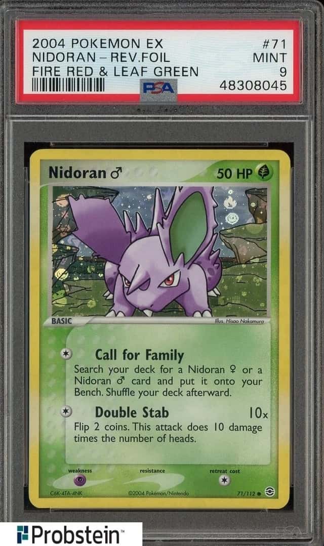 2004 Pokemon EX Fire Red & Leaf Green #71 Nidoran Reverse Foil PSA 9 MINT