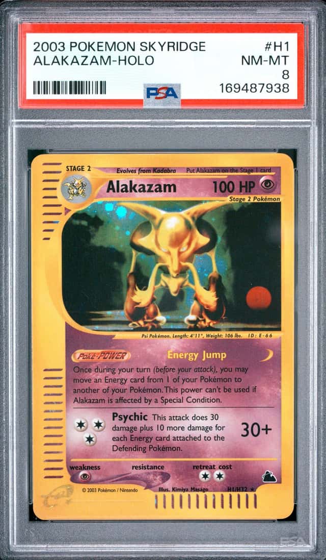 ALAKAZAM Holo 2003 Pokemon Skyridge E Series Holo H1/H32 PSA 8 New Cert