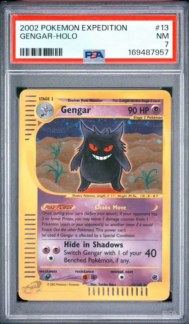 GENGAR HOLO 13/165 2002 POKEMON EXPEDITION E SERIES HOLO PSA 7 NM NEW CERT