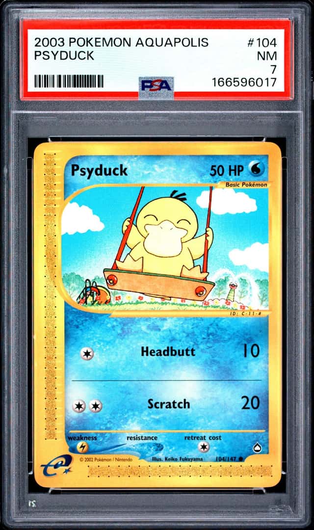 2003 POKEMON AQUAPOLIS #104 PSYDUCK PSA 7
