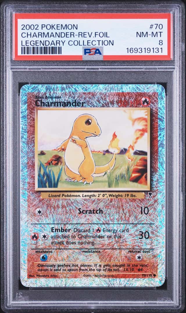 2002 Pokemon Legendary Collection Charmander Reverse Holo #70/110 PSA 8