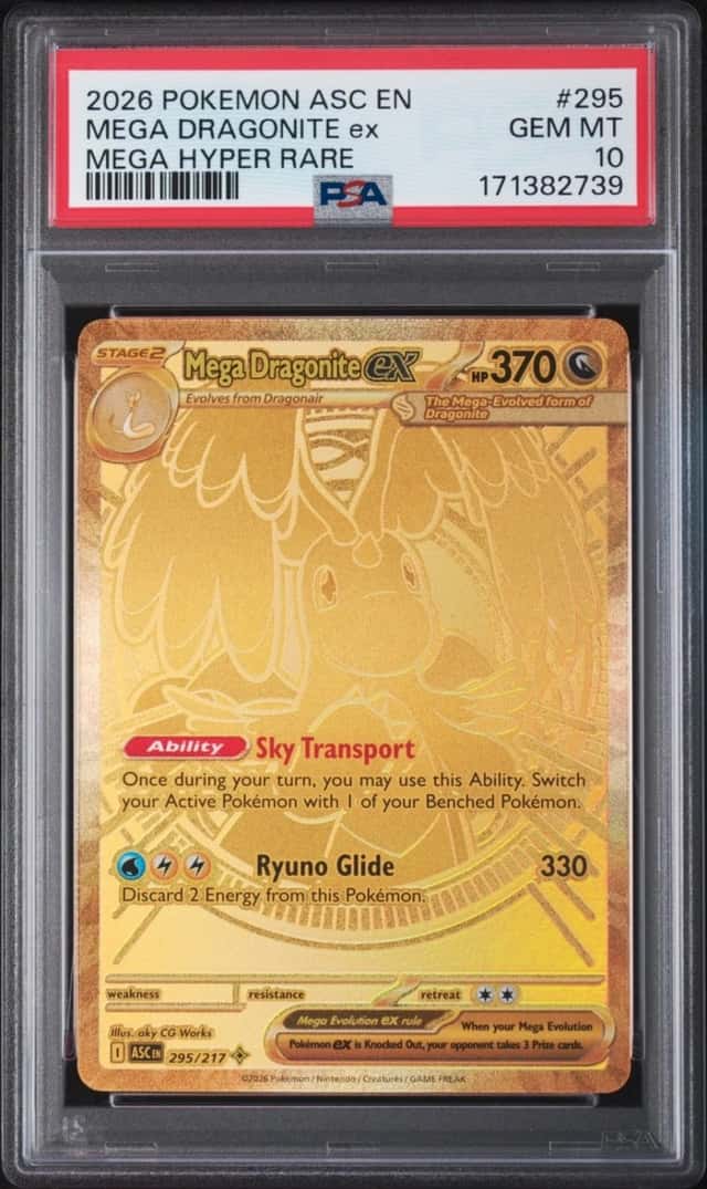 2026 POKEMON MEGA DRAGONITE ex MEGA HYPER RARE EN-ASCENDED HEROES #295 PSA 10