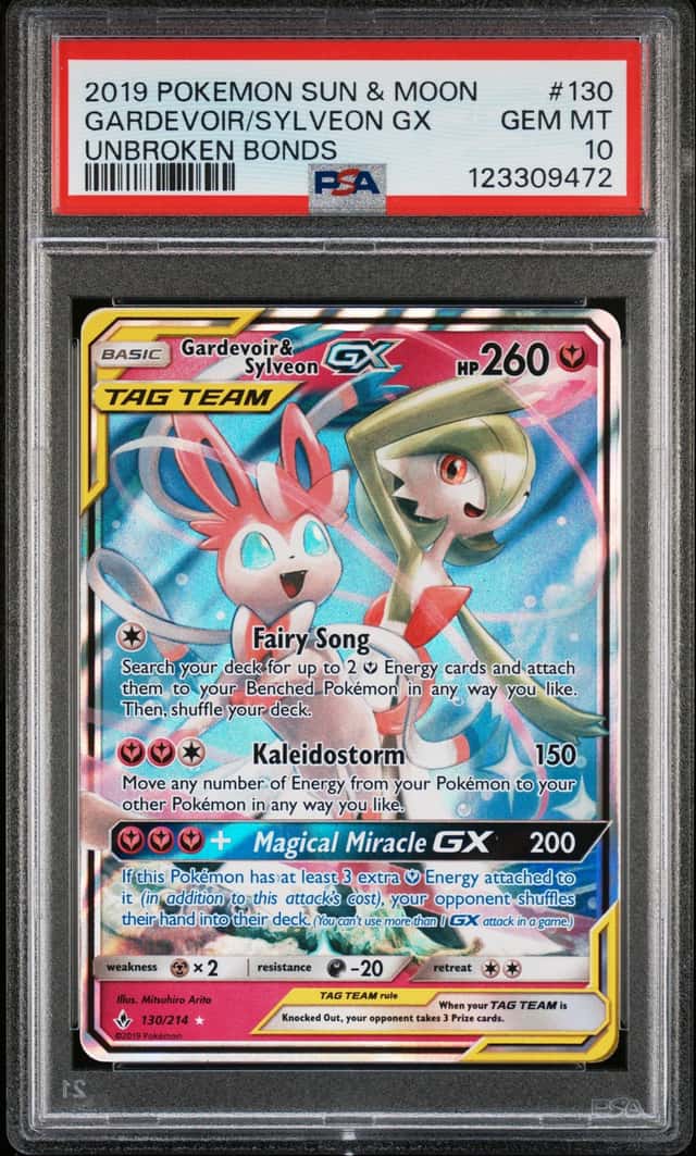 Pokemon Gardevoir & Sylveon GX Unbroken Bonds Holo Ultra Rare #130 PSA 10