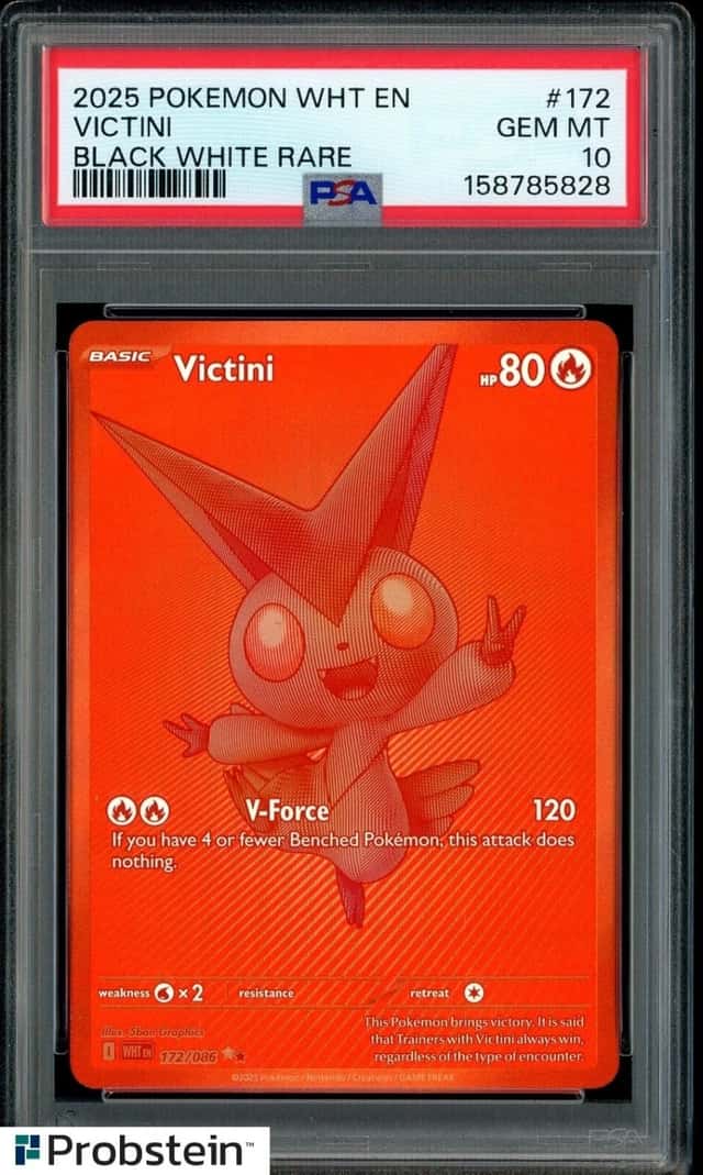 2025 POKEMON WHT EN-WHITE FLARE #172 VICTINI BLACK WHITE RARE PSA 10 GEM MINT
