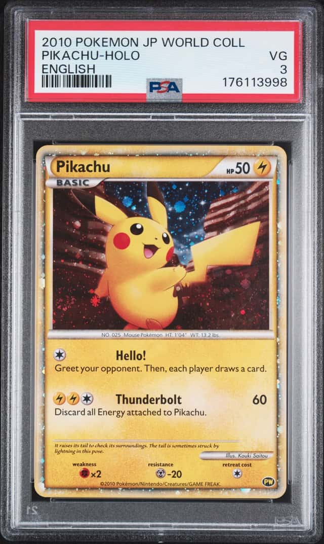 2010 Pokemon JP World Collection Pikachu Holo English PSA 3