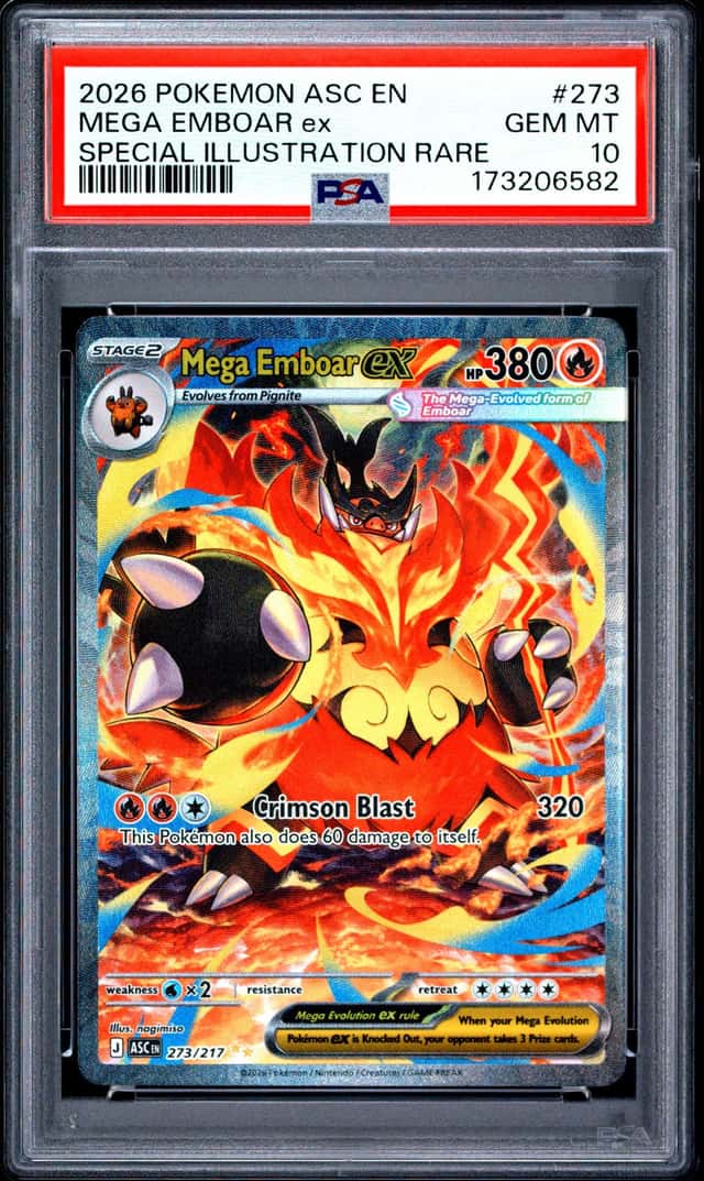 2026 POKEMON ASCENDED HEROES SPECIAL ILLUSTRATION RARE MEGA EMBOAR EX PSA 10