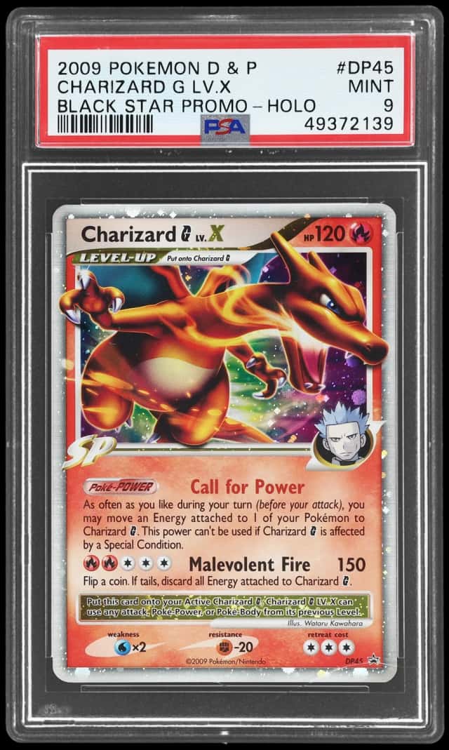 2009 Pokemon Diamond and Pearl Black Star Promo Holo Charizard G Lv X #DP45