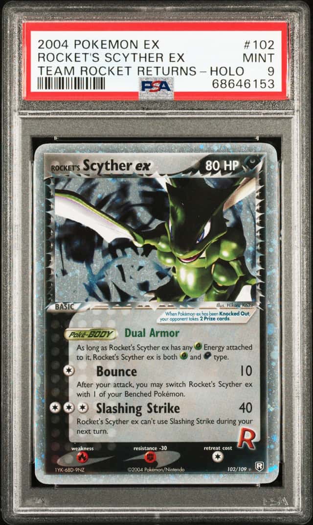 2004 Pokemon Ex Team Rocket Returns Holo Rocket's Scyther Ex #102