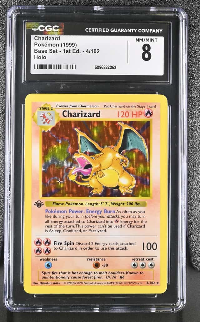 1999 Pokemon Base Set Shadowless 1st Edition Holo Charizard #4 CGC 8 NM-MT