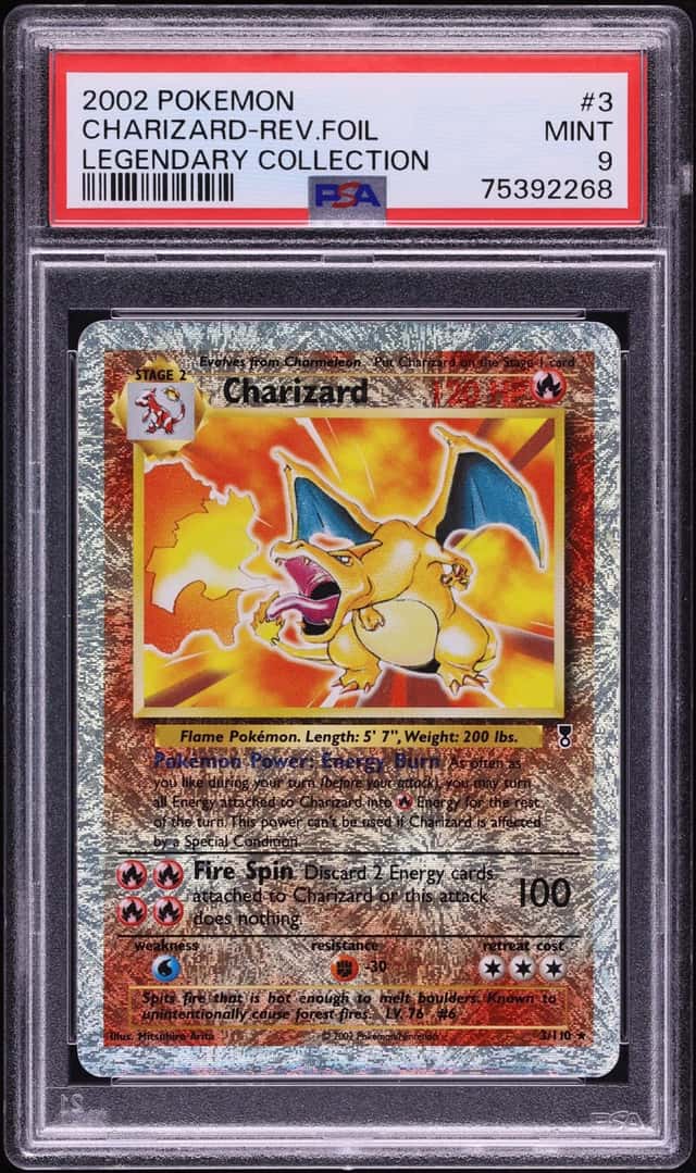 2002 Pokemon Legendary Collection Reverse Holo Charizard #3 PSA 9 MINT