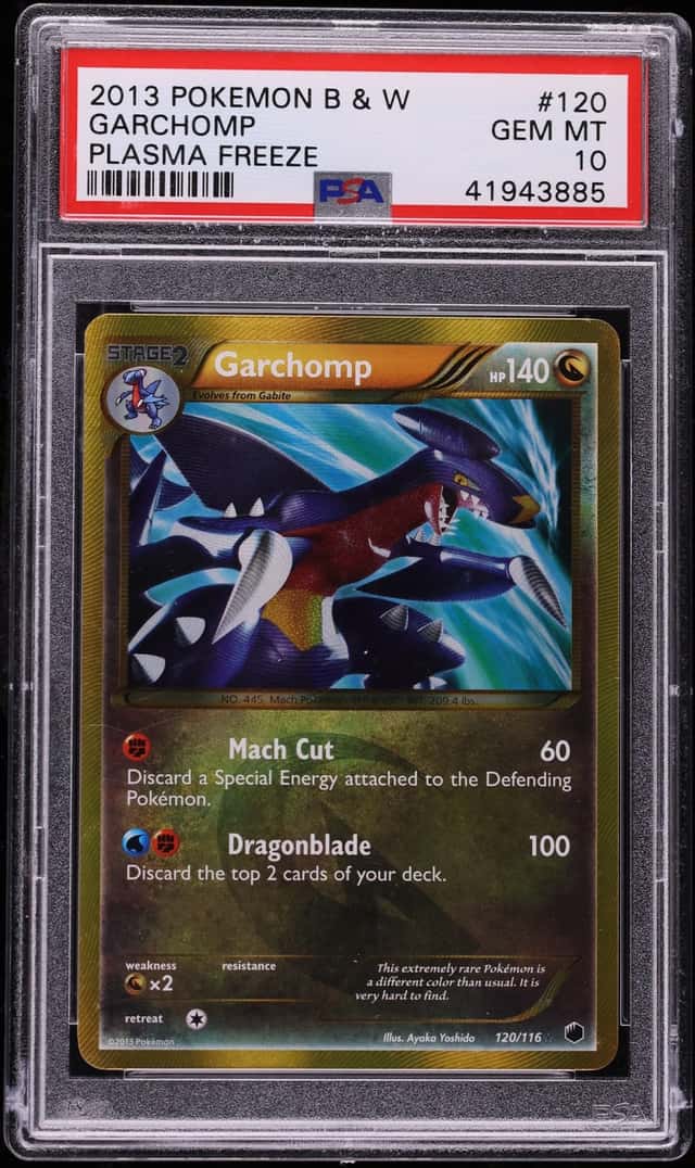 2013 Pokemon Black & White Plasma Freeze Gold Rare Garchomp #120 PSA 10 GEM MINT