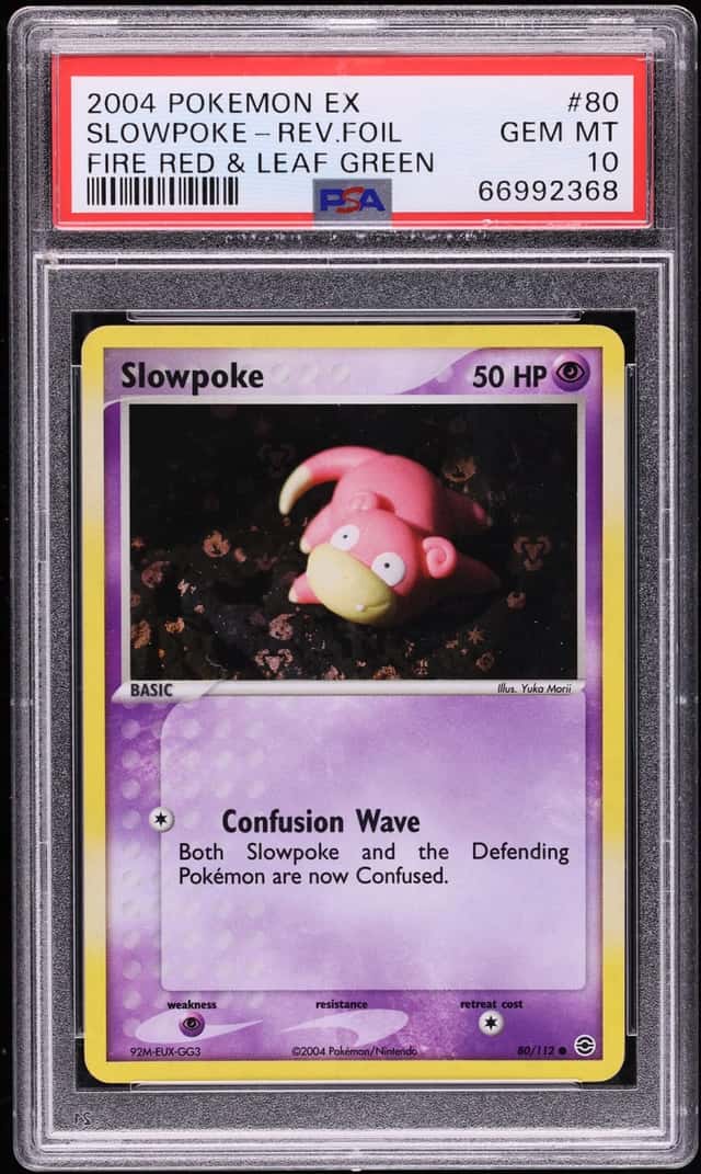 2004 Pokemon EX Fire Red & Leaf Green Reverse Holo Slowpoke #80 PSA 10 GEM MINT