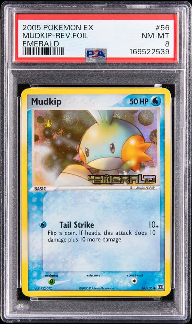 2005 Pokemon EX Emerald Reverse Foil #56 Mudkip - PSA NM-MT 8