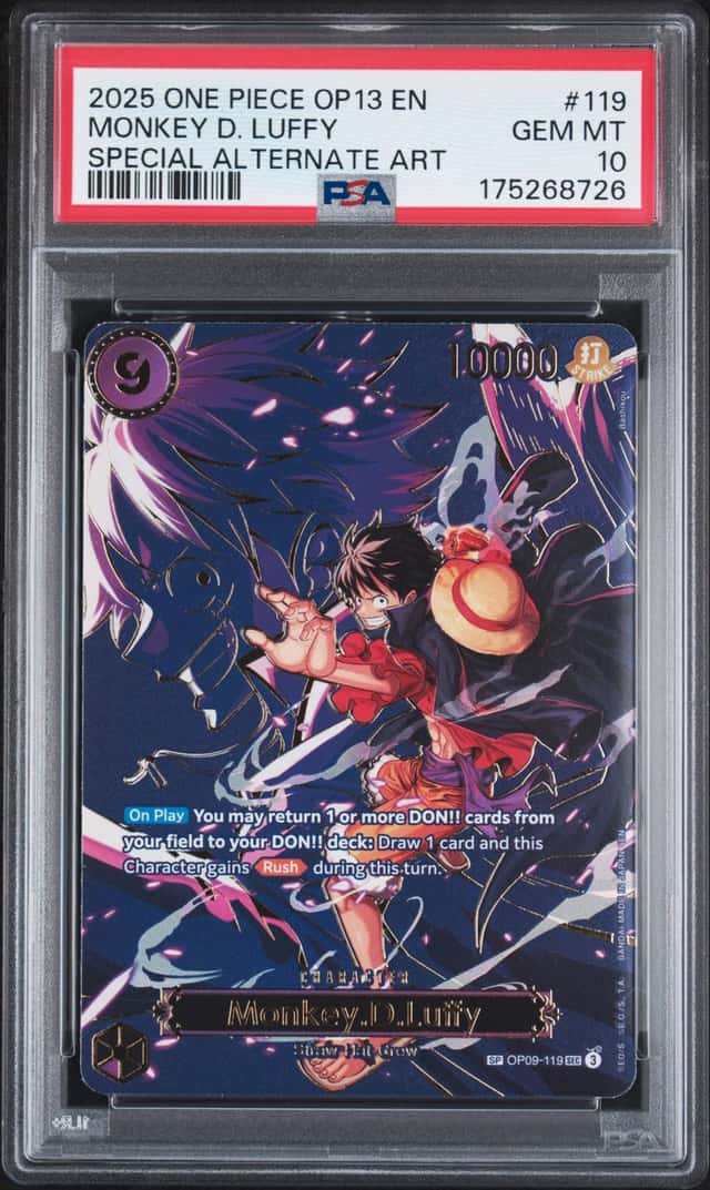 One Piece Monkey.D.Luffy SP OP-13 #119 Carrying on His Will Foil PSA 10 GEM MINT