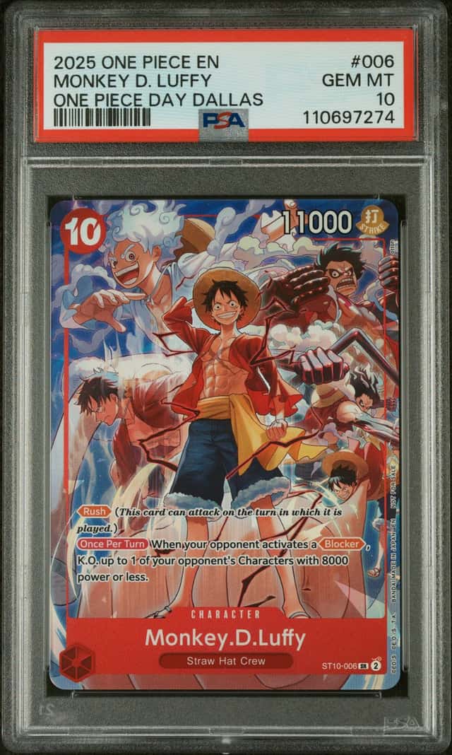 2025 ONE PIECE PROMOS ONE PIECE DAY DALLAS #006 MONKEY D. LUFFY PSA 10