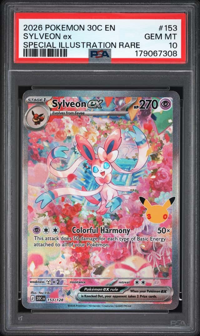 2026 Pokemon 30th Celebration Sylveon ex 153/128 SIR PSA 10 Gem Mint
