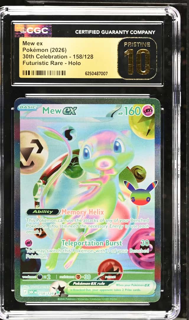 CGC 10 PRISTINE Mew ex 158/128 Futuristic Rare Holo 30th Celebration Pokemon