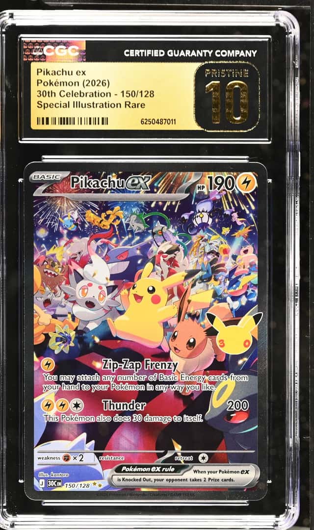 CGC 10 PRISTINE Pikachu ex 150/128 SIR 30th Celebration Pokemon 2026