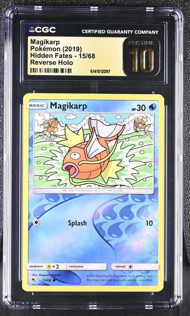 2019 Pokemon SM Hidden Fates Magikarp Reverse Holo #15/68 CGC 10 Pristine