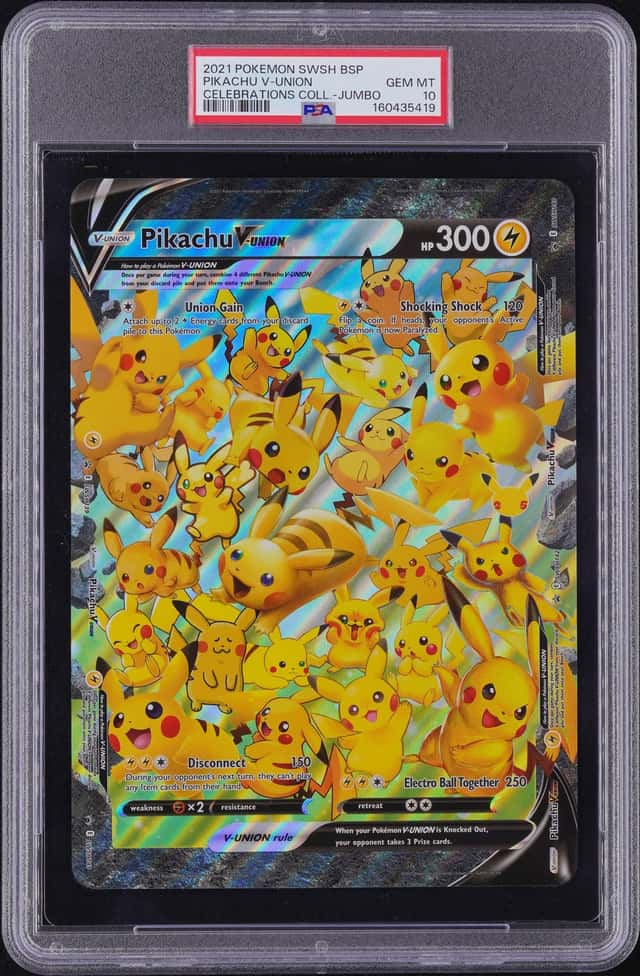 2021 Pokemon Celebrations Pikachu V-Union Jumbo Black Star #SWSH141 PSA 10 (19)