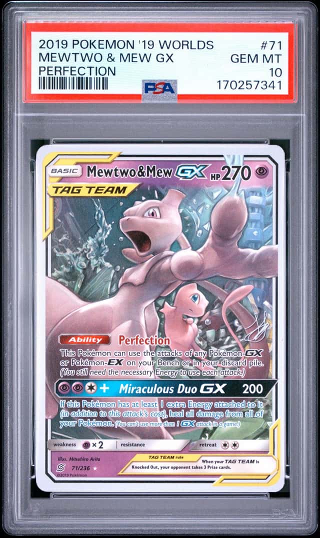 2019 POKEMON 2019 WORLD CHAMPIONSHIPS DECK: PERFECTION MEWTWO & MEW GX PSA 10