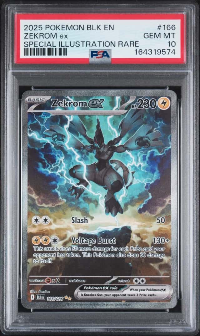 2025 POKEMON BLK EN-BLACK BOLT SPECIAL ILLUSTRATION RARE #166 ZEKROM EX PSA 10