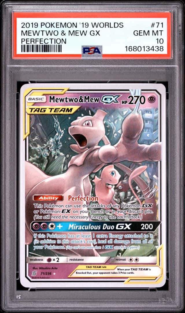 2019 POKEMON 2019 WORLD CHAMPIONSHIPS DECK: PERFECTION MEWTWO & MEW GX PSA 10