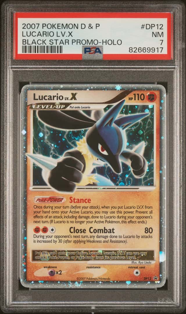 Pokémon Lucario LV.X DP12 2007 Diamond & Pearl Promo Holo PSA 7