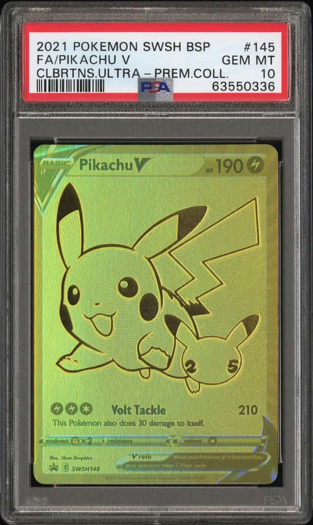 2021 Pokemon SWSH Promo Pikachu V SWSH145 Full Art Holo PSA 10