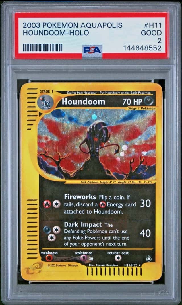 2003 POKEMON HOUNDOOM-HOLO AQUAPOLIS #H11 PSA 2