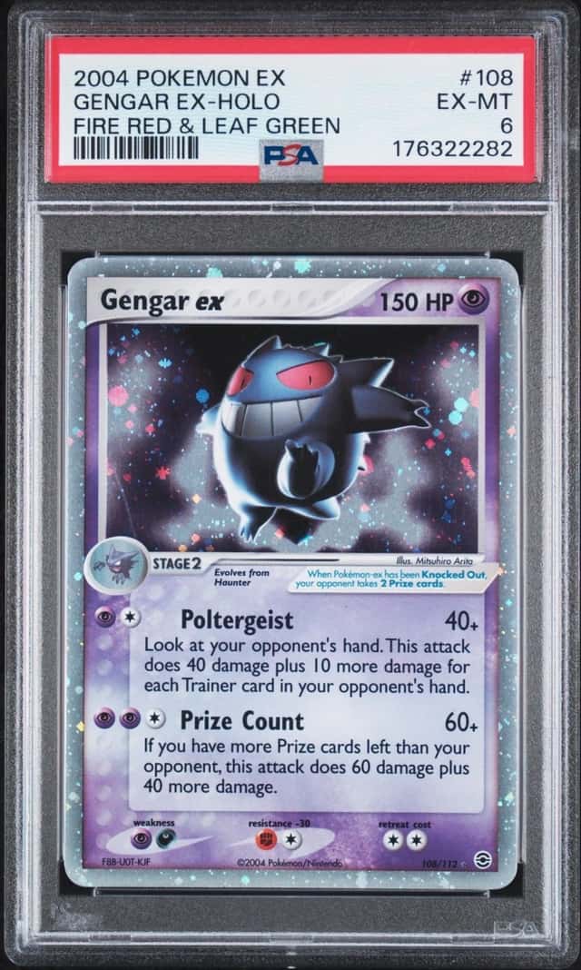 2004 POKEMON EX FIRE RED & LEAF GREEN #108 GENGAR EX-HOLO PSA 6