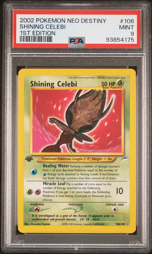POKEMON SHINING CELEBI 2002 NEO DESTINY #106 1ST EDITION PSA 9