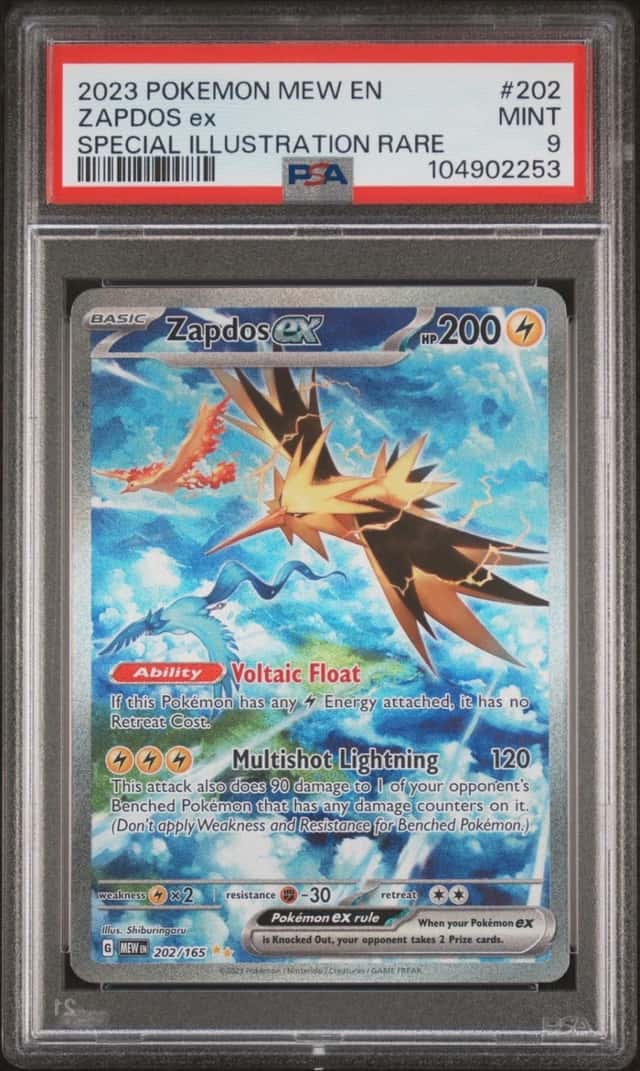 2023 POKEMON MEW EN-151 SPECIAL ILLUSTRATION RARE #202 ZAPDOS EX PSA 9