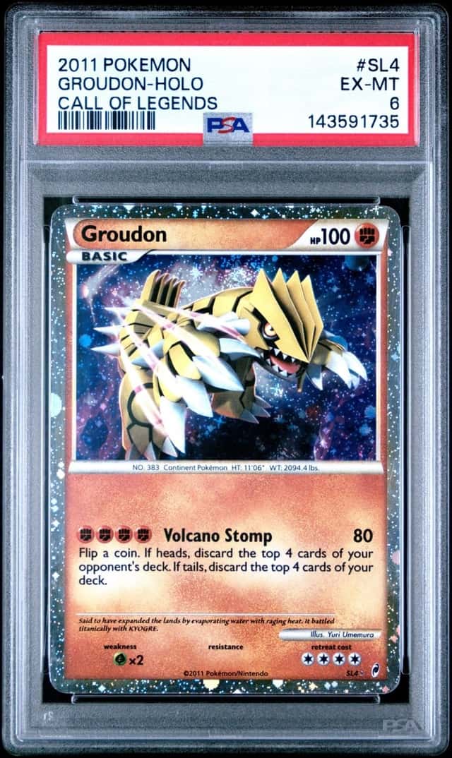 2011 POKEMON CALL OF LEGENDS #SL4 GROUDON-HOLO PSA 6