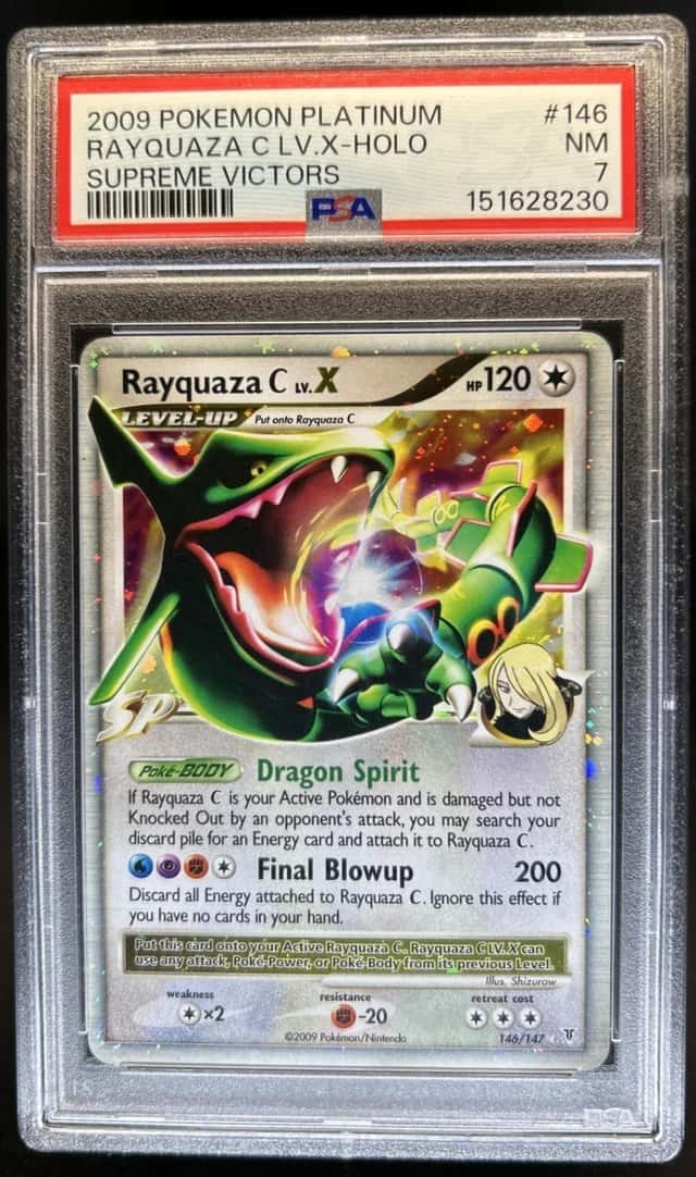 2009 Pokemon Platinum Supreme Victors Rayquaza C LV.X #146/147 PSA 7
