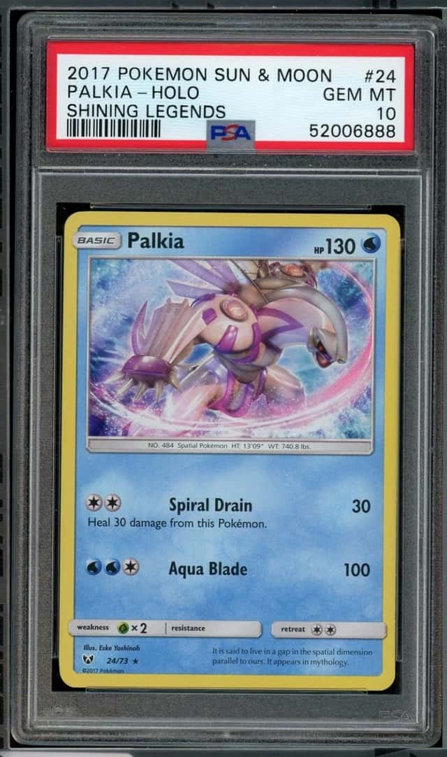 2017 POKEMON PALKIA-HOLO SHINING LEGENDS SUN & MOON #24 PSA 10 POP 85