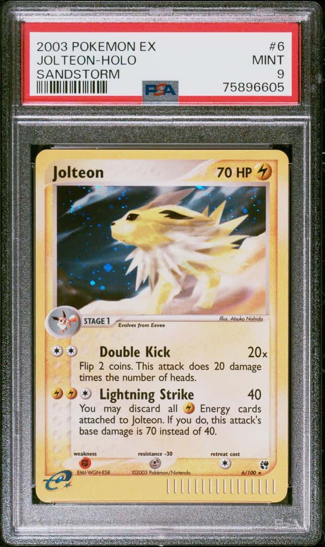 2003 Pokemon JOLTEON #6/100 EX Sandstorm Cosmos Holo Rare English PSA 9