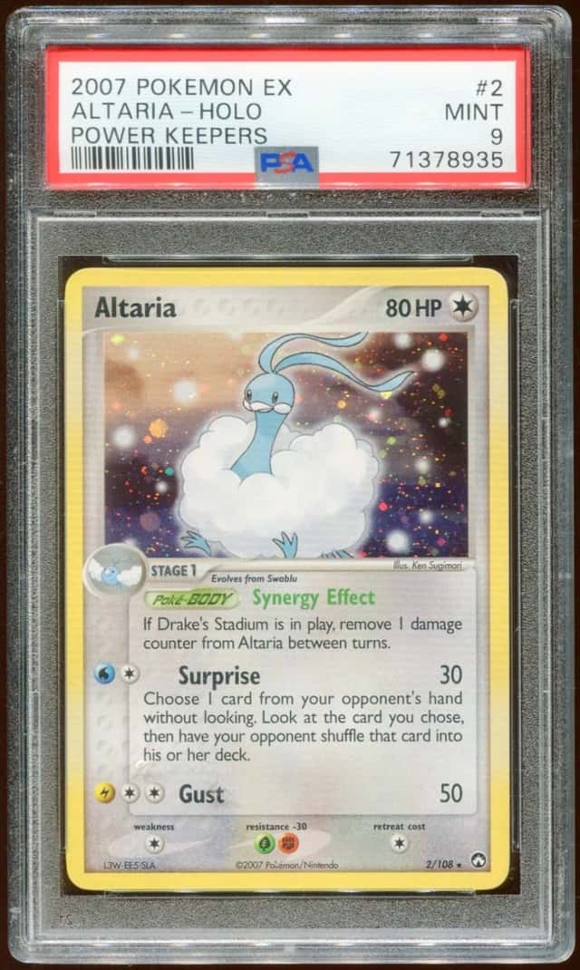 2007 POKEMON EX POWER KEEPERS ALTARIA #2/108 RARE HOLO FOIL PSA 9 E10