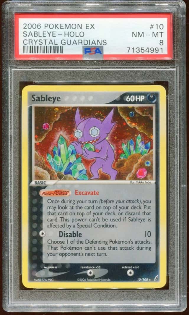 2006 POKEMON EX CRYSTAL GUARDIANS SABLEYE #10/100 RARE HOLO FOIL PSA 8 E10