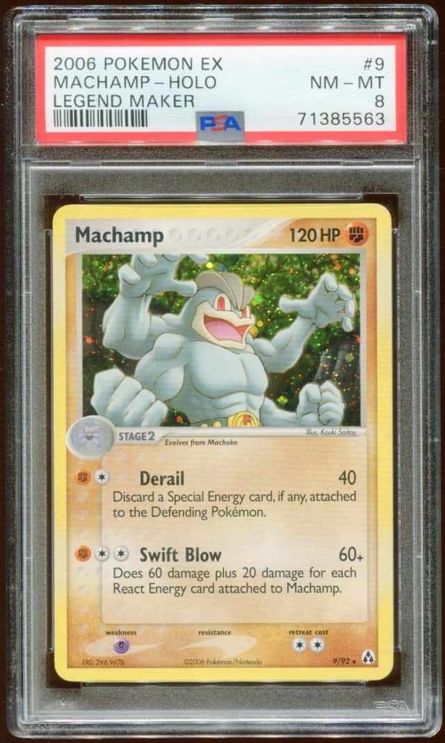 2006 POKEMON EX LEGEND MAKER MACHAMP #9/92 RARE HOLO FOIL PSA 8 E10