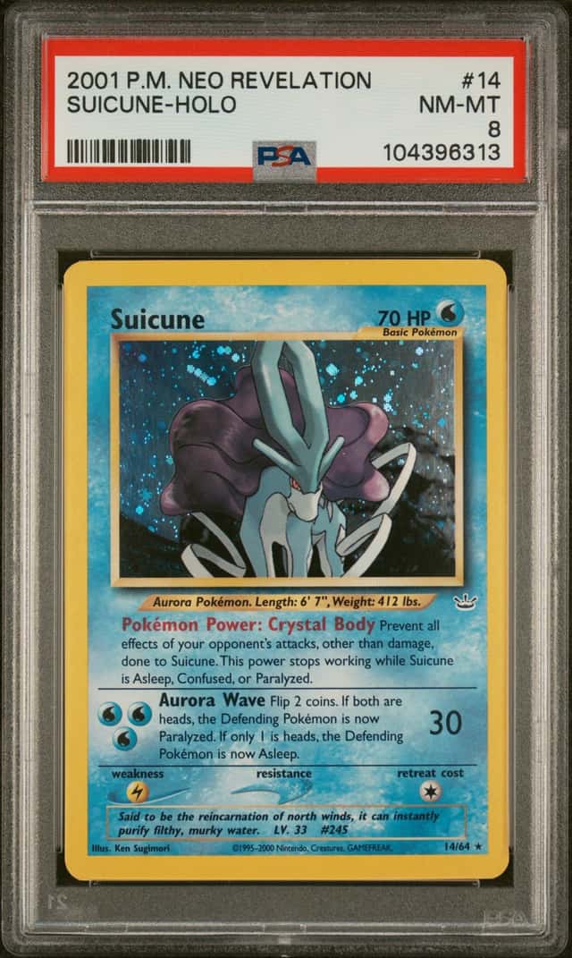 2001 Pokemon Neo Revelation #14 Suicune Holo PSA 8 NM-MT