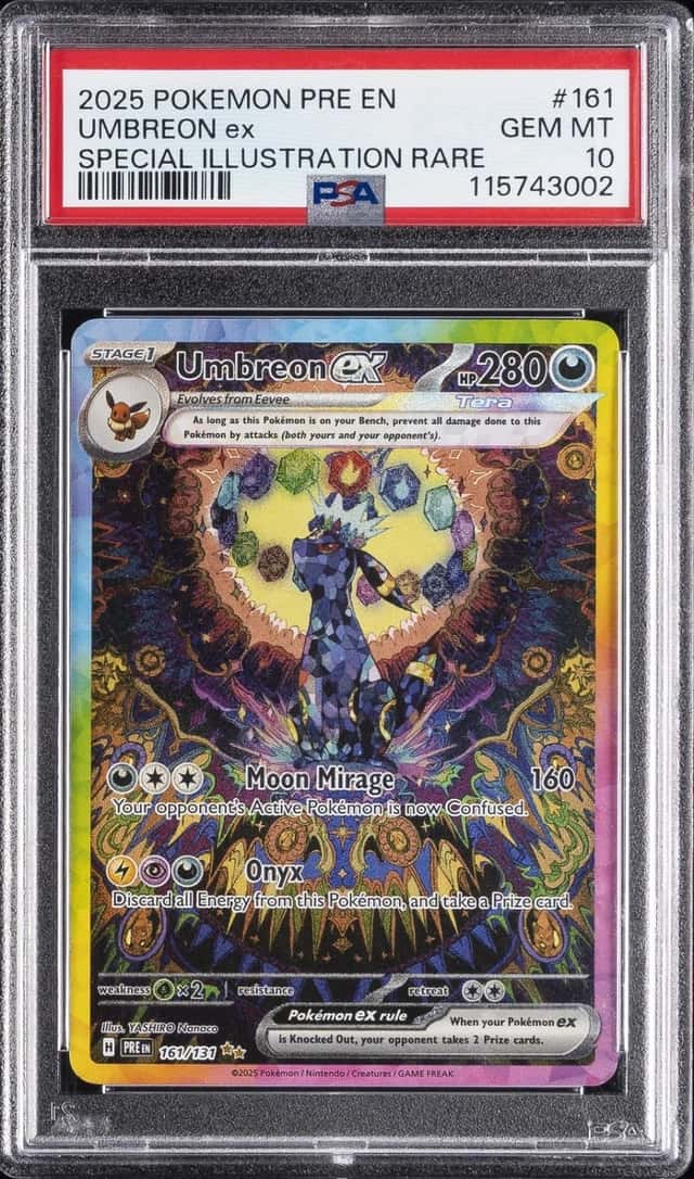 2025 POKEMON PRISMATIC EVOLUTIONS SPECIAL ILLUSTRATION RARE UMBREON EX PSA 10