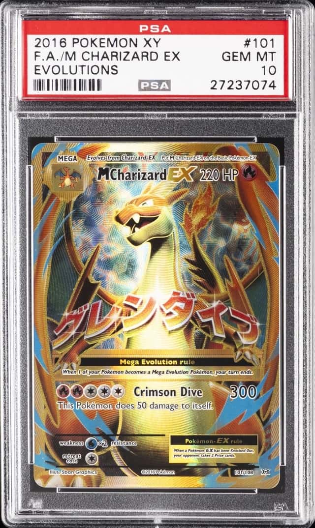 2016 POKEMON XY EVOLUTIONS #101 FULL ART/M CHARIZARD EX PSA 10