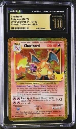 Charizard *CGC PRISTINE 10* Classic Collection Holo *30th Celebration* #4/102