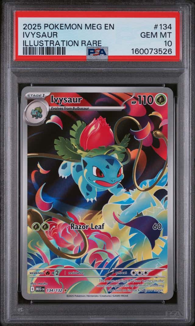 2025 Pokemon Mega Evolution Ivysaur Illustration Rare #134/132 PSA 10 GEM MINT