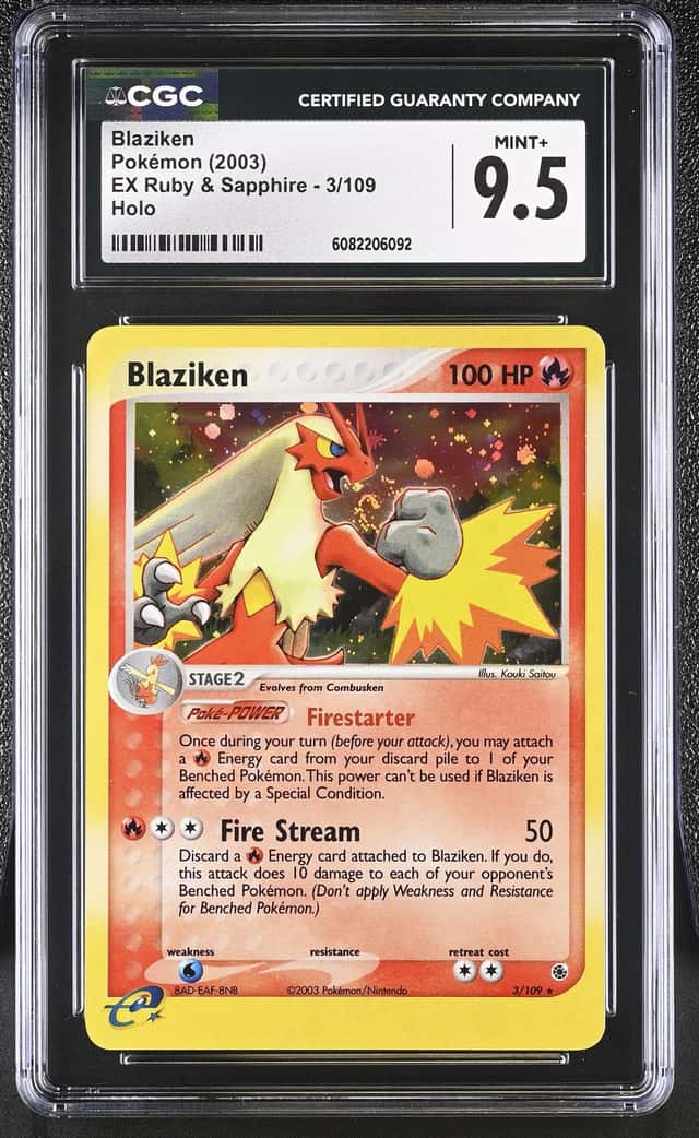 2003 Pokémon Blaziken Holo EX Ruby & Sapphire #3/109 CGC 9.5