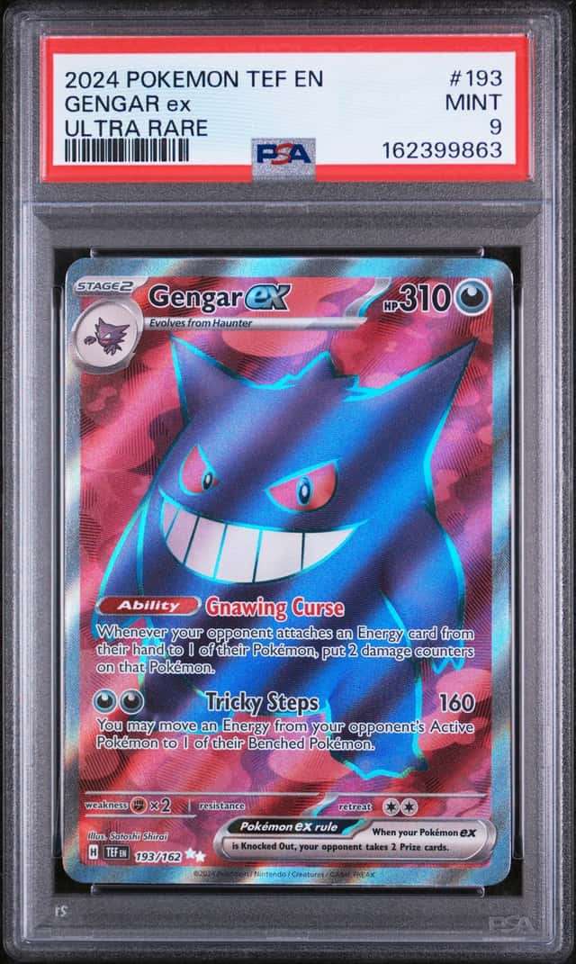 PSA 9 2024 Pokemon Temporal Forces Gengar ex 193/162 Ultra Rare Holo EN