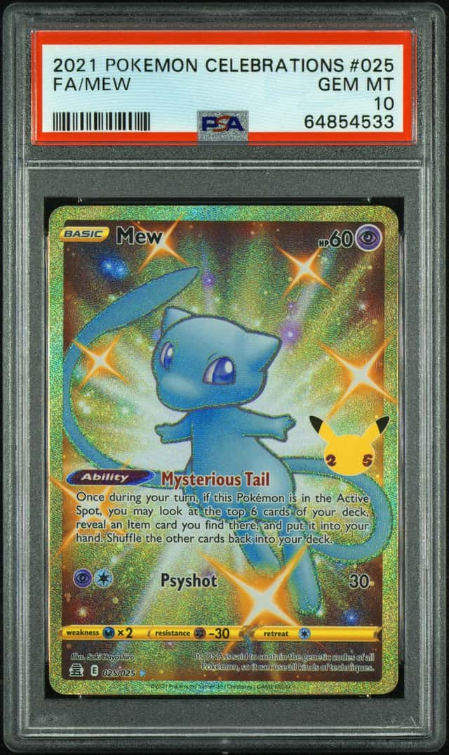 2021 Pokemon Celebrations Mew #025 Full Art Gold Secret Rare PSA 10 GEM MINT