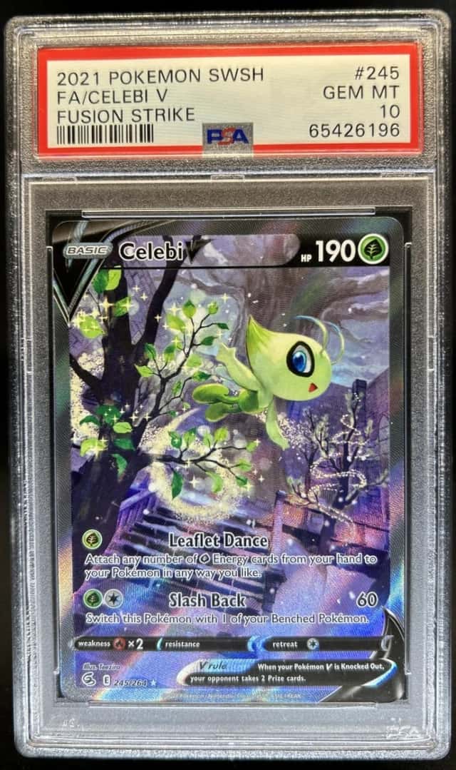 2021 Pokemon SWSH Fusion Strike Celebi V Full Art #245/264 PSA 10 GEM MINT